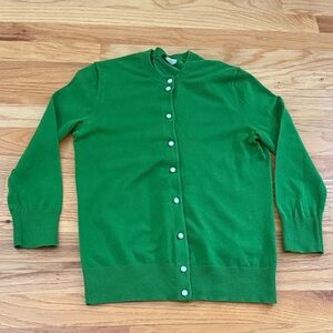 J. Crew Vibrant Green Cardigan, 3/4 sleeve, light weight